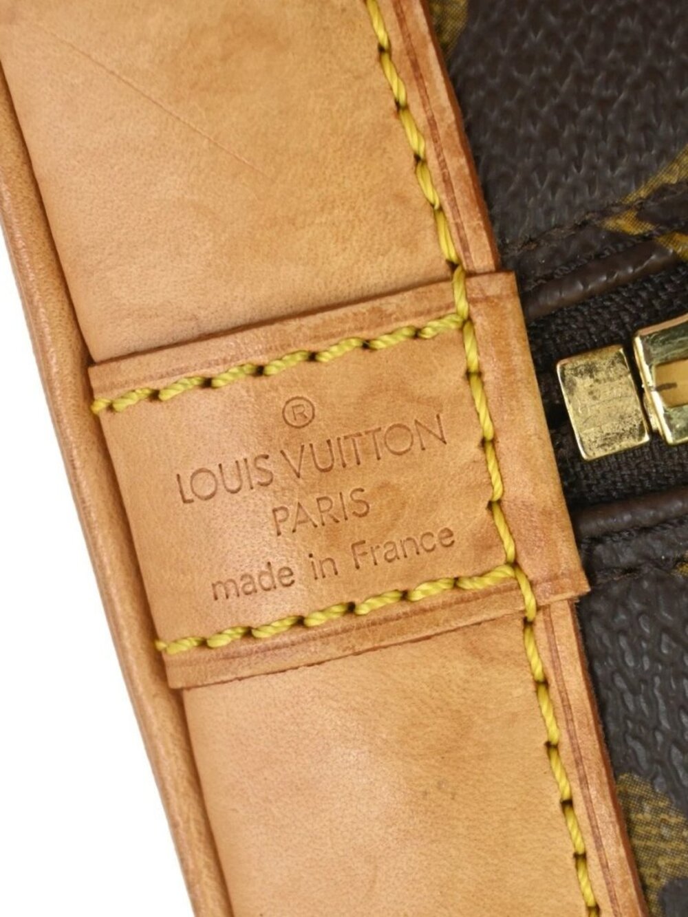 LOUIS VUITTON LV Logo Alma Hand Bag Monogram Leather Brown France M51130 73TA598 - Picture 14 of 15